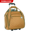 Wheeled under seat carry-on with back-up bag,quilted rolling under seat tote,boarding bag HCDP0051